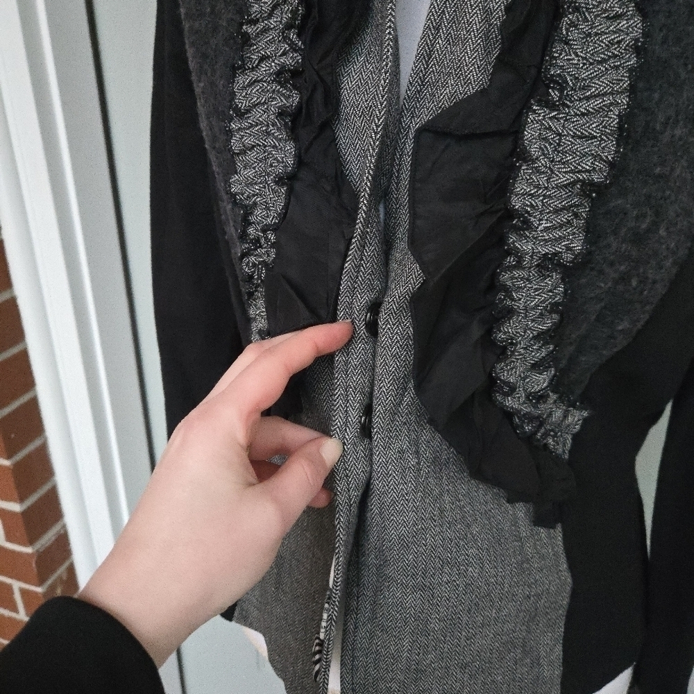 Bottega Mixed Media Ruffle Jacket - Picture 3 of 9